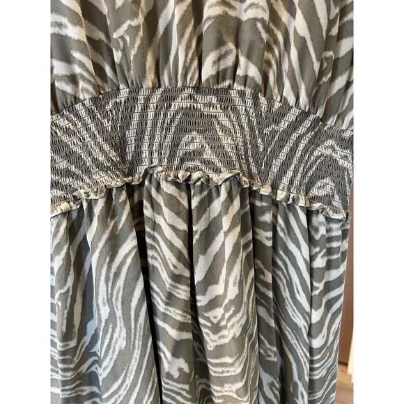 Rails‎ Black And Gray Cheetah Print Tiered Polyester Dress Size L - Picture 4 of 11